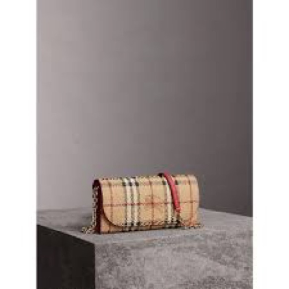 Burberry Wallet on Chain Haymarket Check Leather - Picture 4 of 4